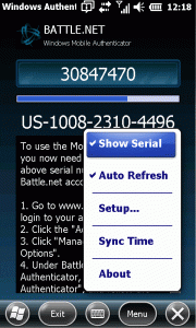 Read more about the article Battle.net authenticator app for Windows Mobile