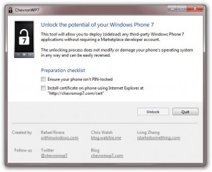 Read more about the article Windows Phone 7 unlocker released – ChevronWP7