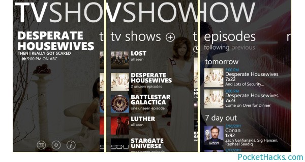 TVShow app for Windows Phone