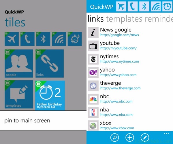 QuickWp - Most Used Windows Phone Functions