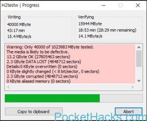 Fake 1TB MicroSD card