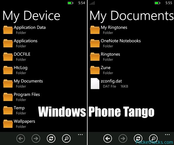 Windows Phone Tango with folder support