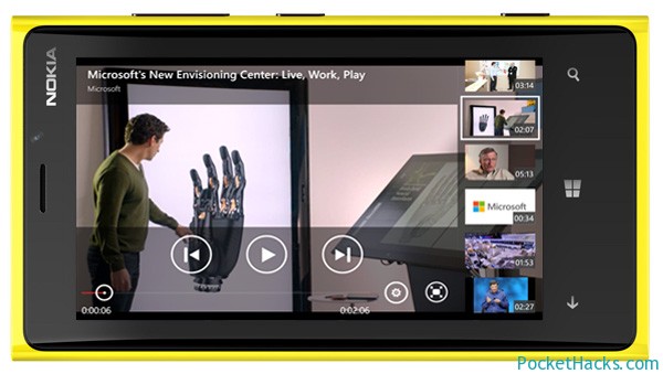 YouTube running on Nokia Lumia 920