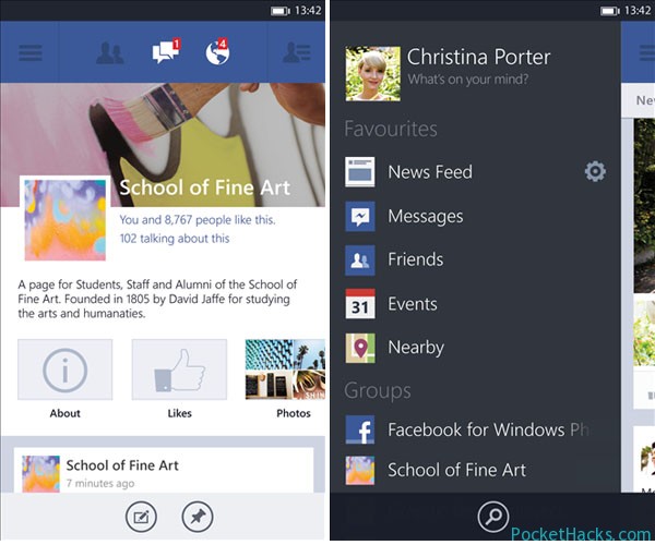 Facebook 5.0 for Windows Phone 8 Released