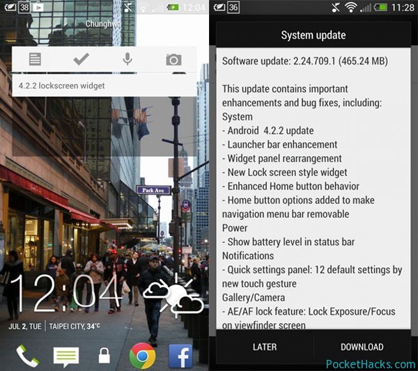 The Official Android 4.2.2 Update for HTC One (M7_U) Released in Taiwan