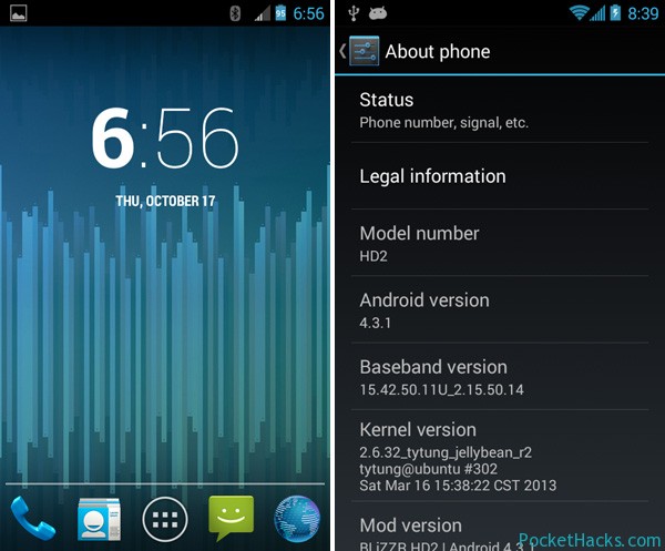 HTC HD2 - Android 4.3.1 Jelly Bean Custom ROM [NAND / Native SD]